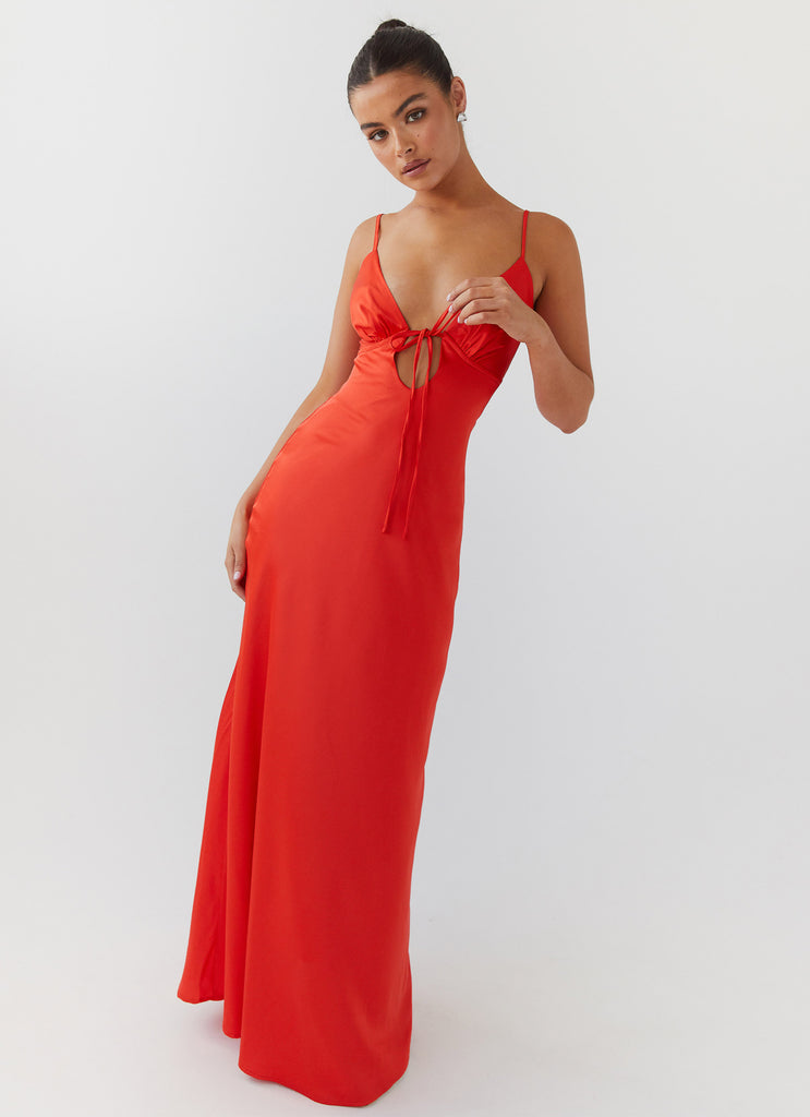Flora Satin Maxi Dress Citrus