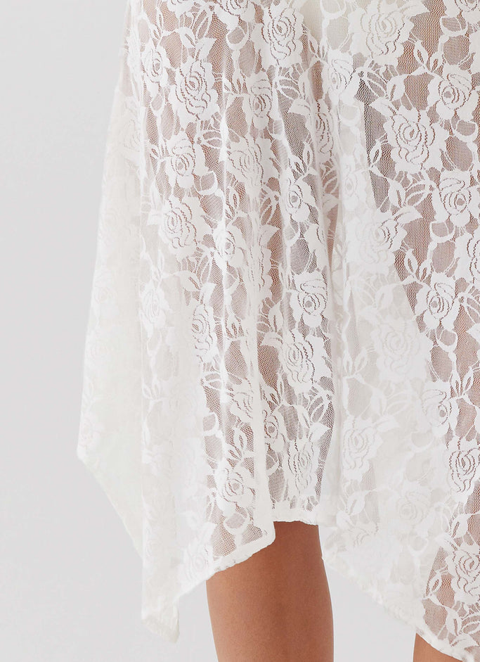 Sweet Nothing Lace Midi Skirt - White