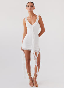 Heaven Knows Frill Mini Dress - White