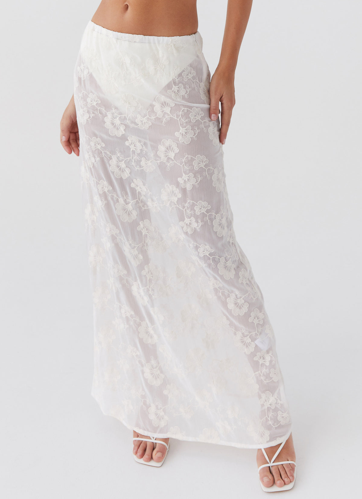 In the Clouds Maxi Skirt - Ivory Petal