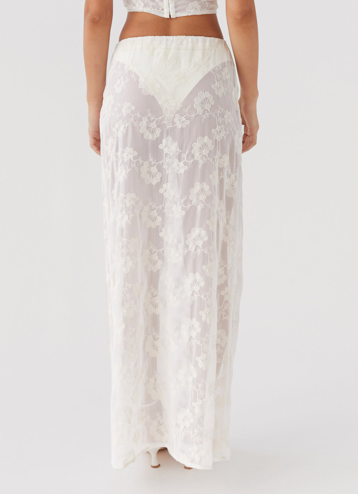 In the Clouds Maxi Skirt - Ivory Petal