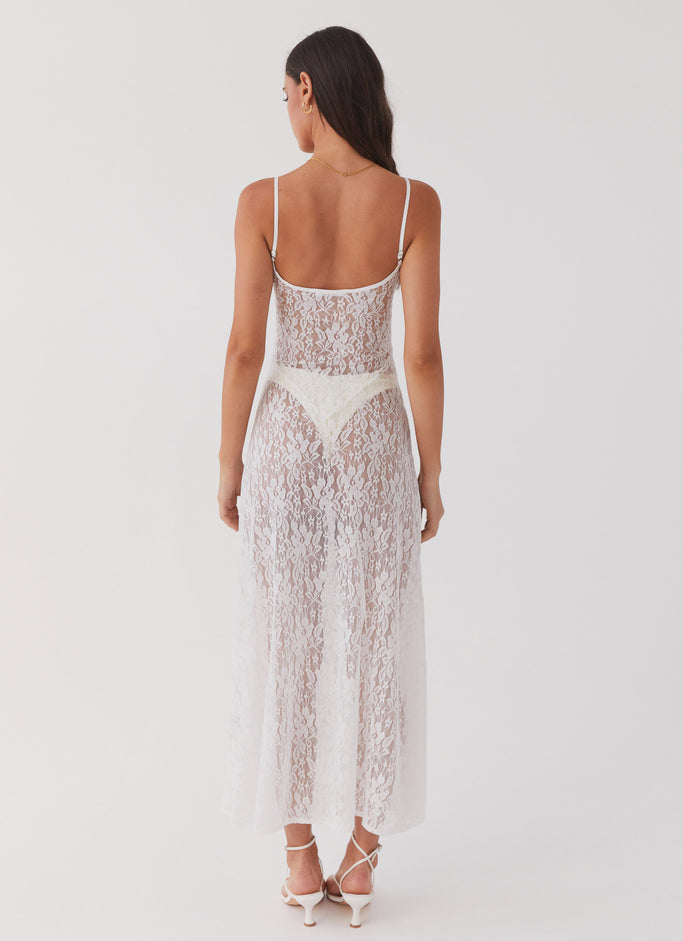 Wild Thoughts Lace Midi Dress - Snow