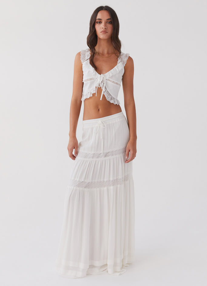 Sicilian Sun Midi Skirt - Pure White – Peppermayo