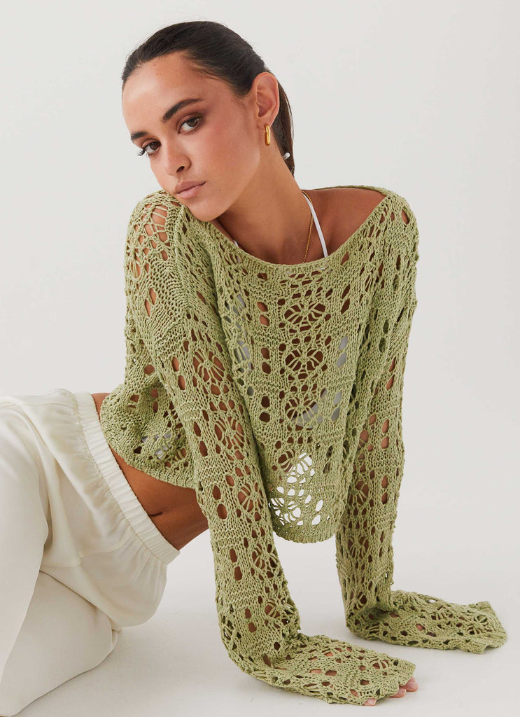 Rosalina Crochet Long Sleeve Top - Natural – Peppermayo US
