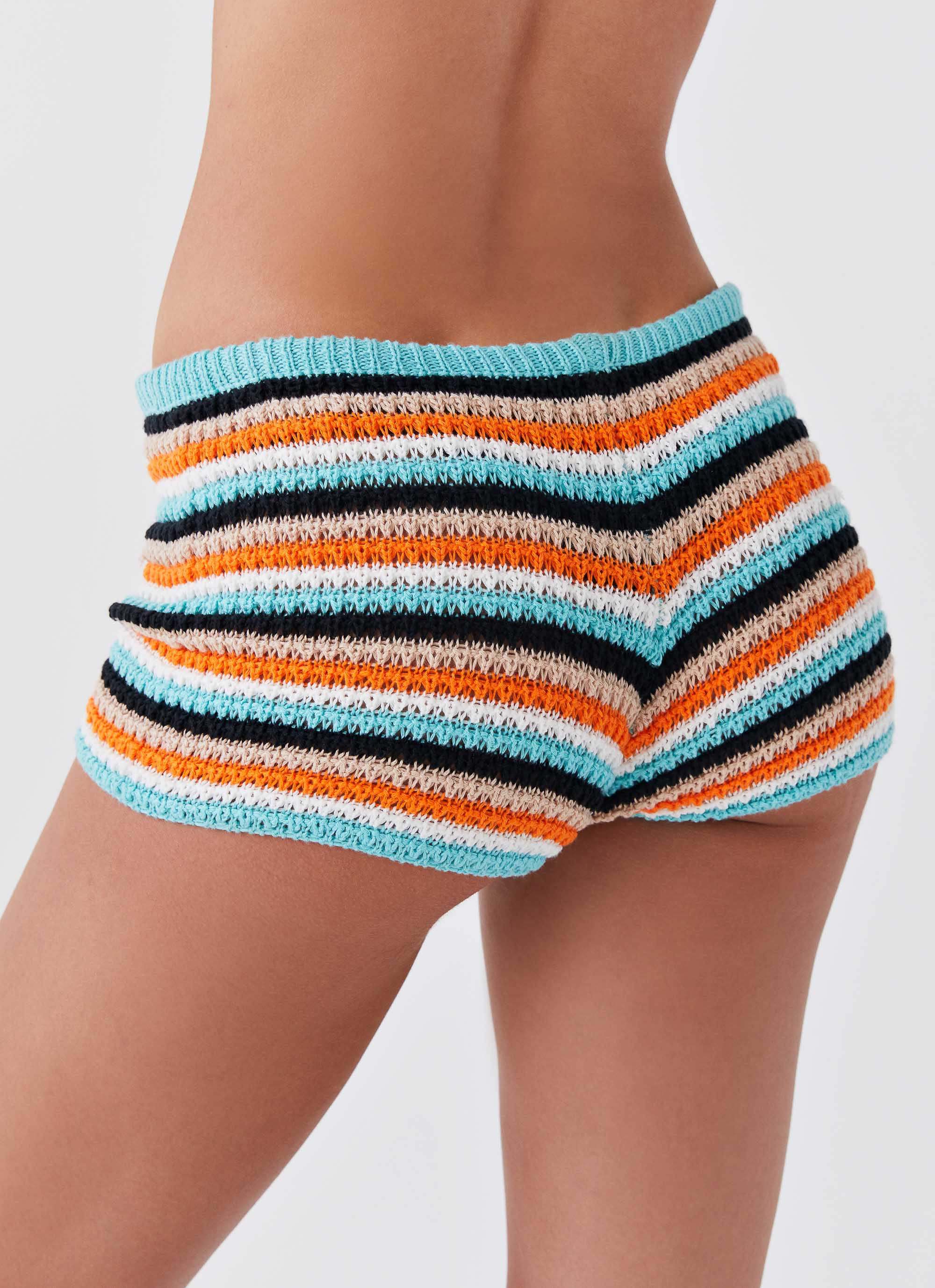 Pour It Up Crochet Mini Shorts - Neostripe – Peppermayo US