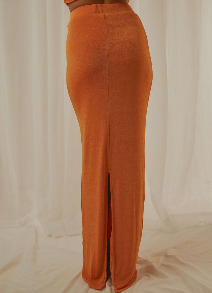 On Arrival Midi Skirt - Orange - Peppermayo US