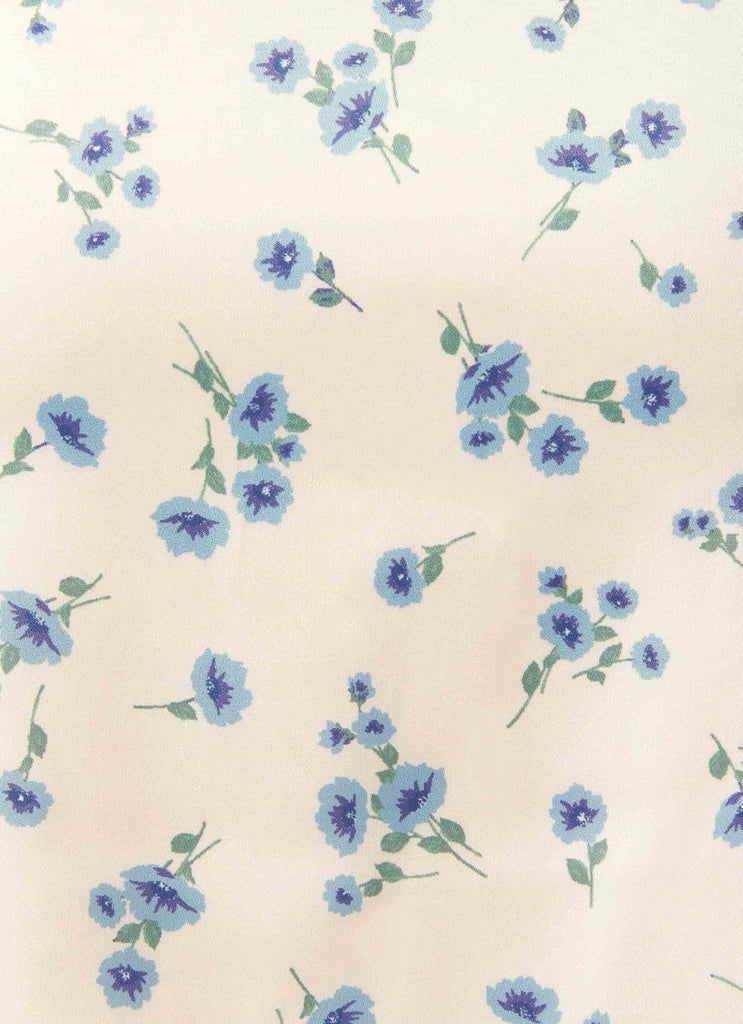 Picnic Date Mini Skirt - Blue Blooms - Peppermayo US