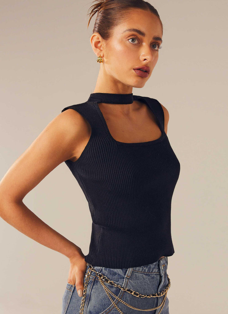Undecided Knit Top - Black - Peppermayo US