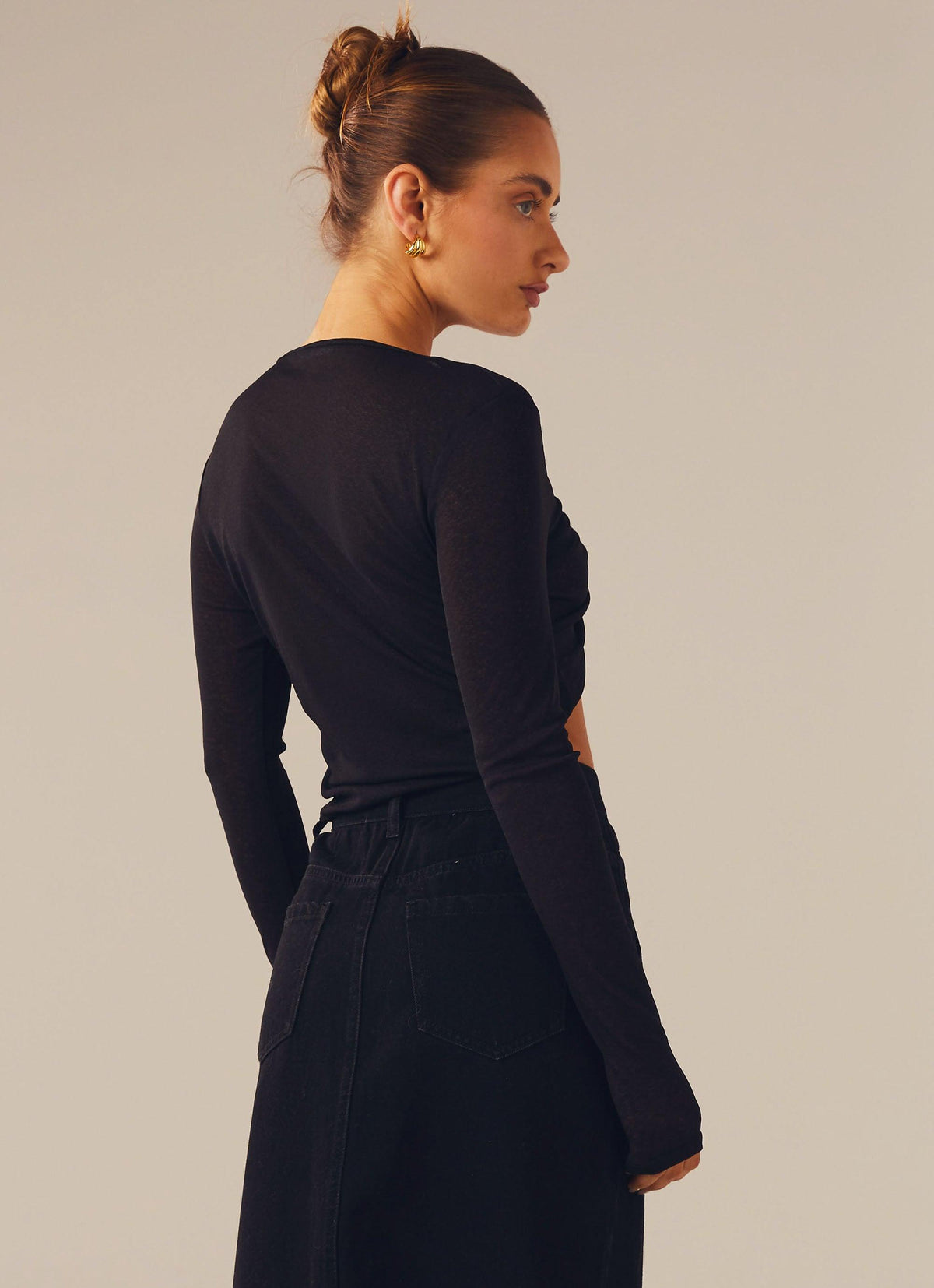 Be Honest Long Sleeve Top - Black - Peppermayo US