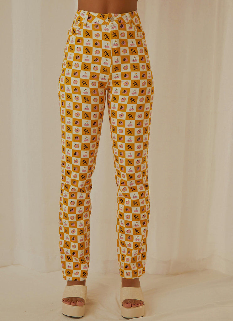 Pina Colada Pants - Fruit Checkers - Peppermayo US