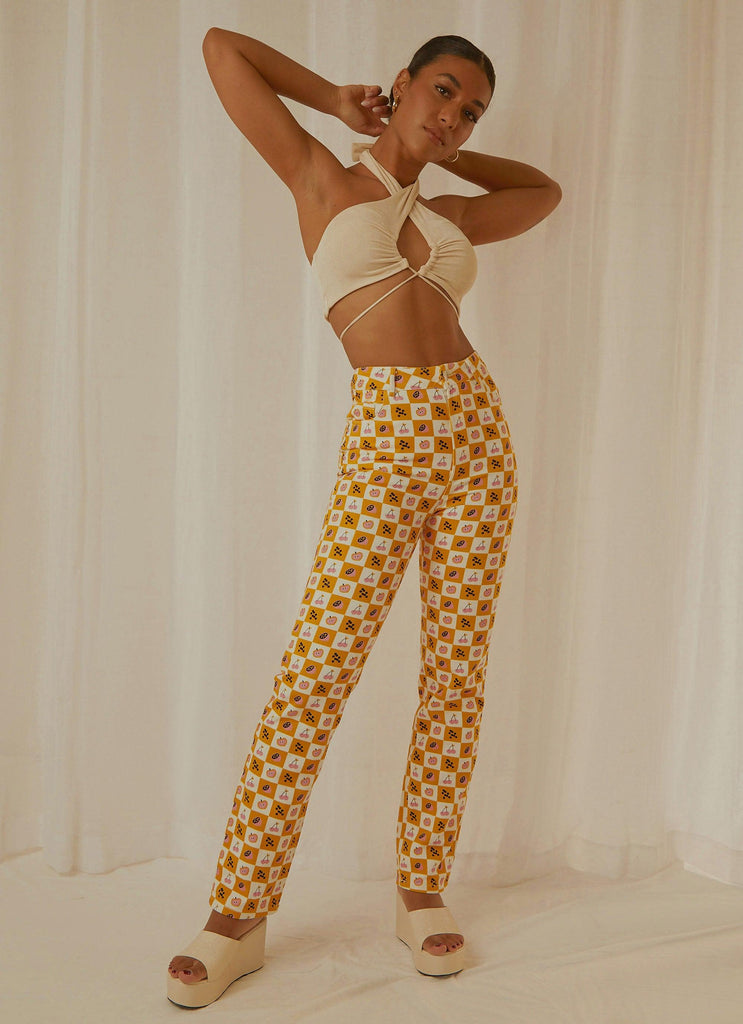 Pina Colada Pants - Fruit Checkers - Peppermayo US