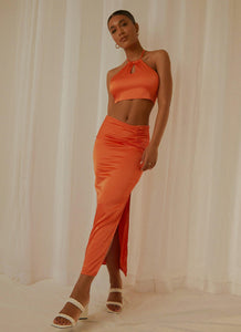 Monaco Maxi Skirt - Orange - Peppermayo US