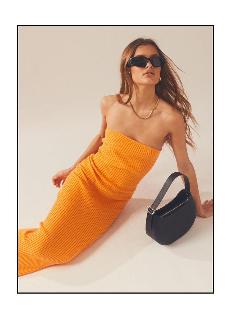 Amber Knit Dress - Orange - Peppermayo US