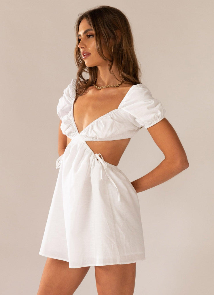 Across The Tides Mini Dress - Pure White - Peppermayo US