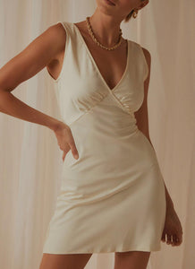 Audrey Vintage Slip Dress - Ivory - Peppermayo US