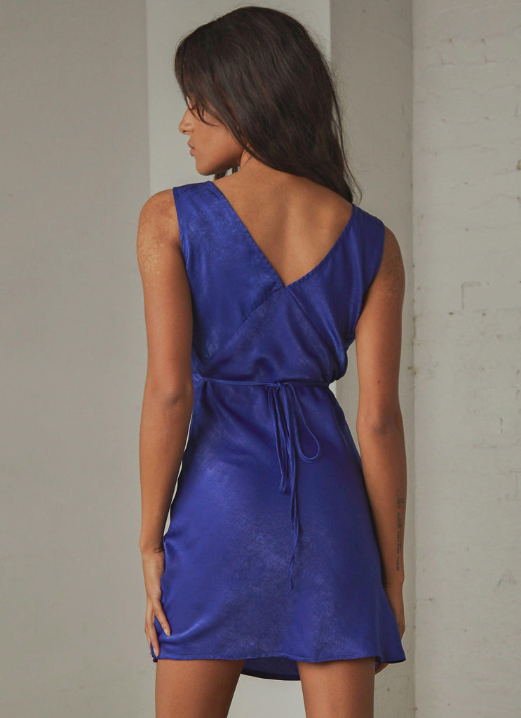 Audrey Vintage Slip Dress - Cobalt Blue - Peppermayo US