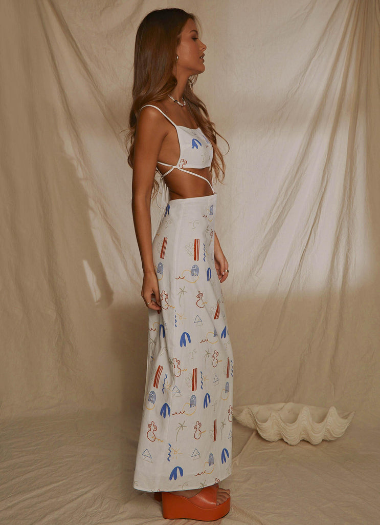 Natural Muse Linen Maxi Dress - Santorini - Peppermayo US