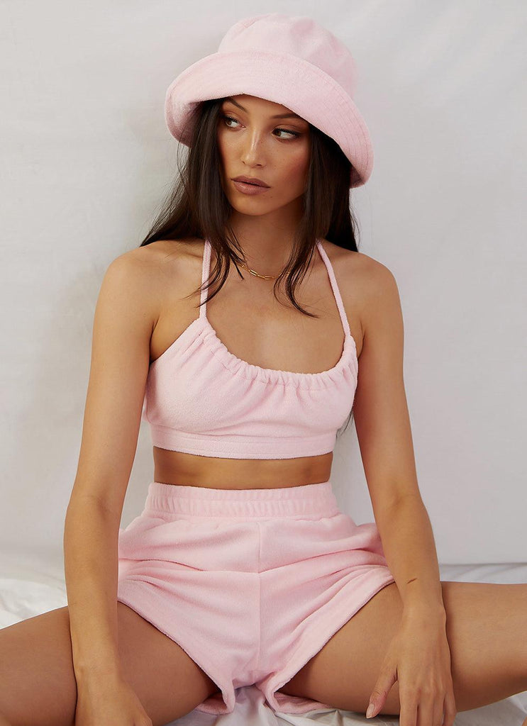 Holiday Terry Bucket Hat - Pink - Peppermayo US