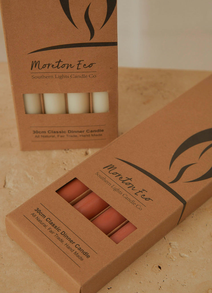 Moreton 30cm Eco Dinner Candle Pack of 4 - Baked Clay - Peppermayo US