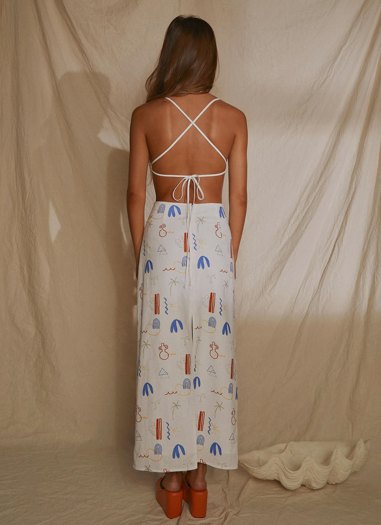 Natural Muse Linen Maxi Dress - Santorini - Peppermayo US