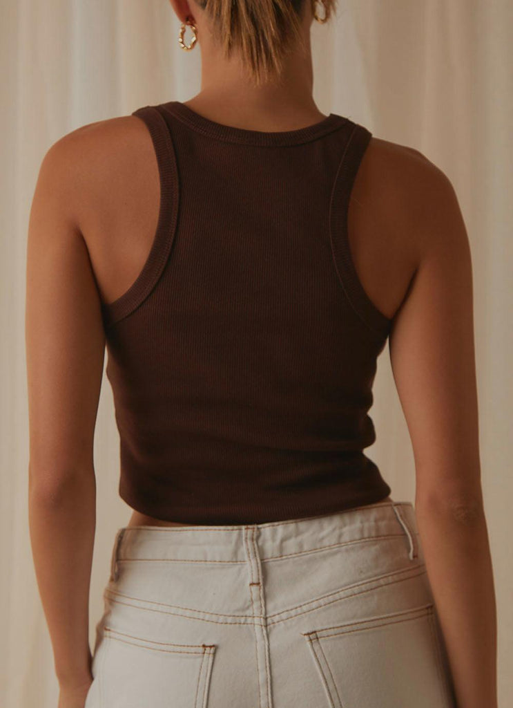 Blank Canvas Ribbed Tank - Choc Brown - Peppermayo US