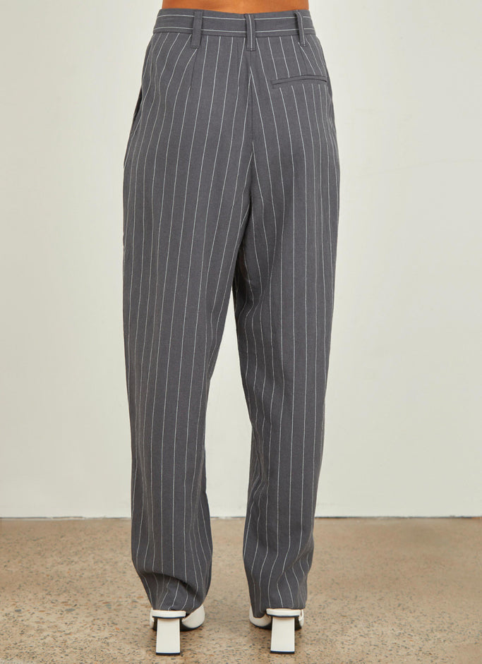 Finley Pinstripe Tailored Pant - Navy Pinstripe