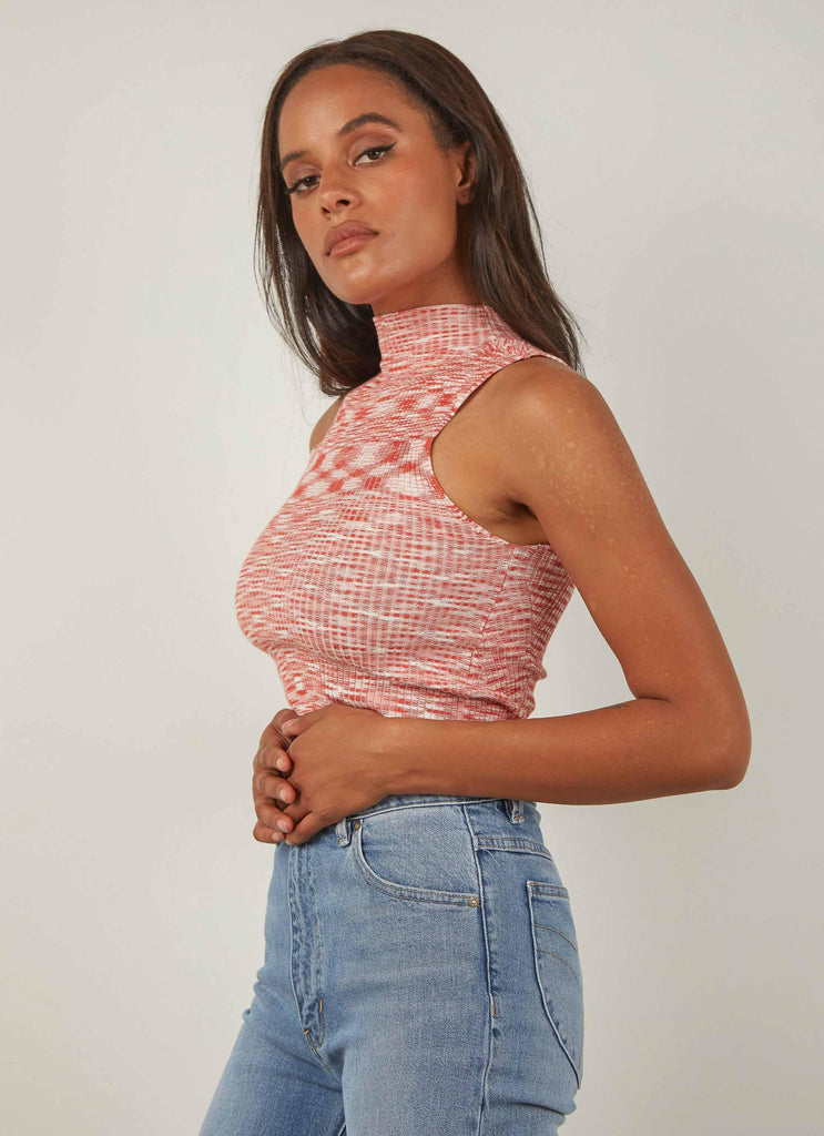 Close To Me Knit Top - Red - Peppermayo US