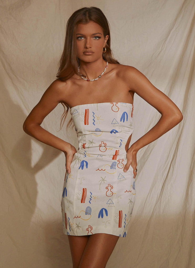 Miya Linen Mini Dress - Santorini - Peppermayo US