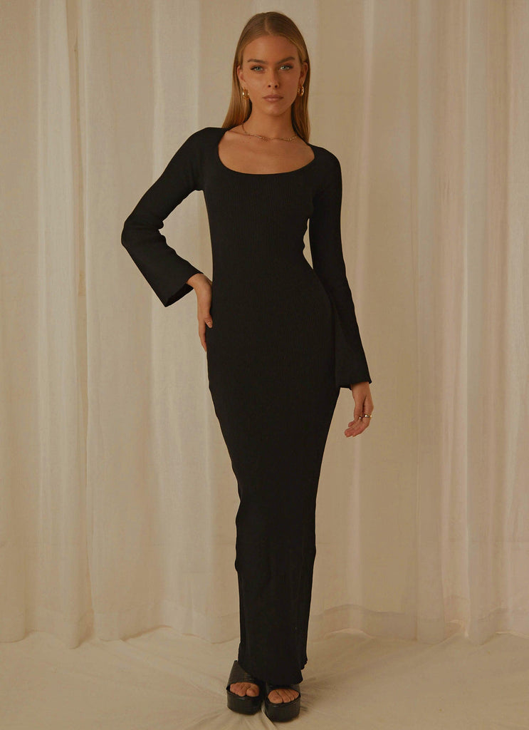 Tori Knit Maxi Dress - Black - Peppermayo US