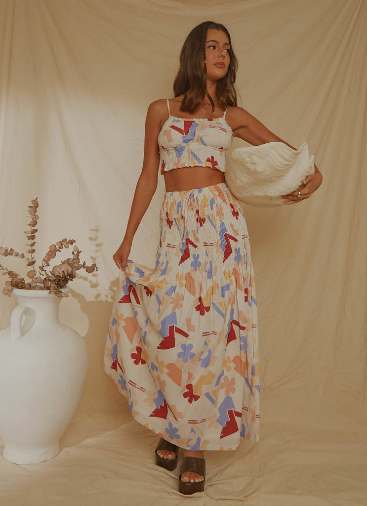 Lost Palms Maxi Skirt - Abstract Resort - Peppermayo US