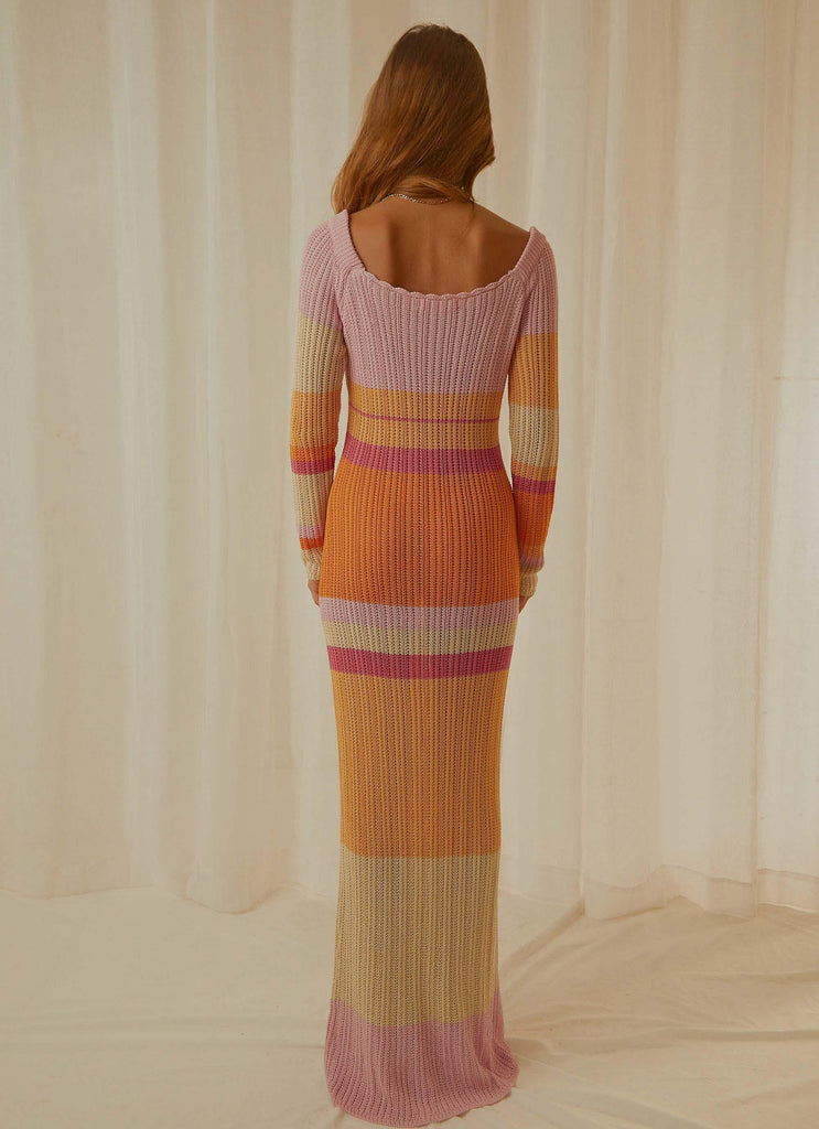 Love Ride Crochet Maxi Dress - Sunset Stripe - Peppermayo US