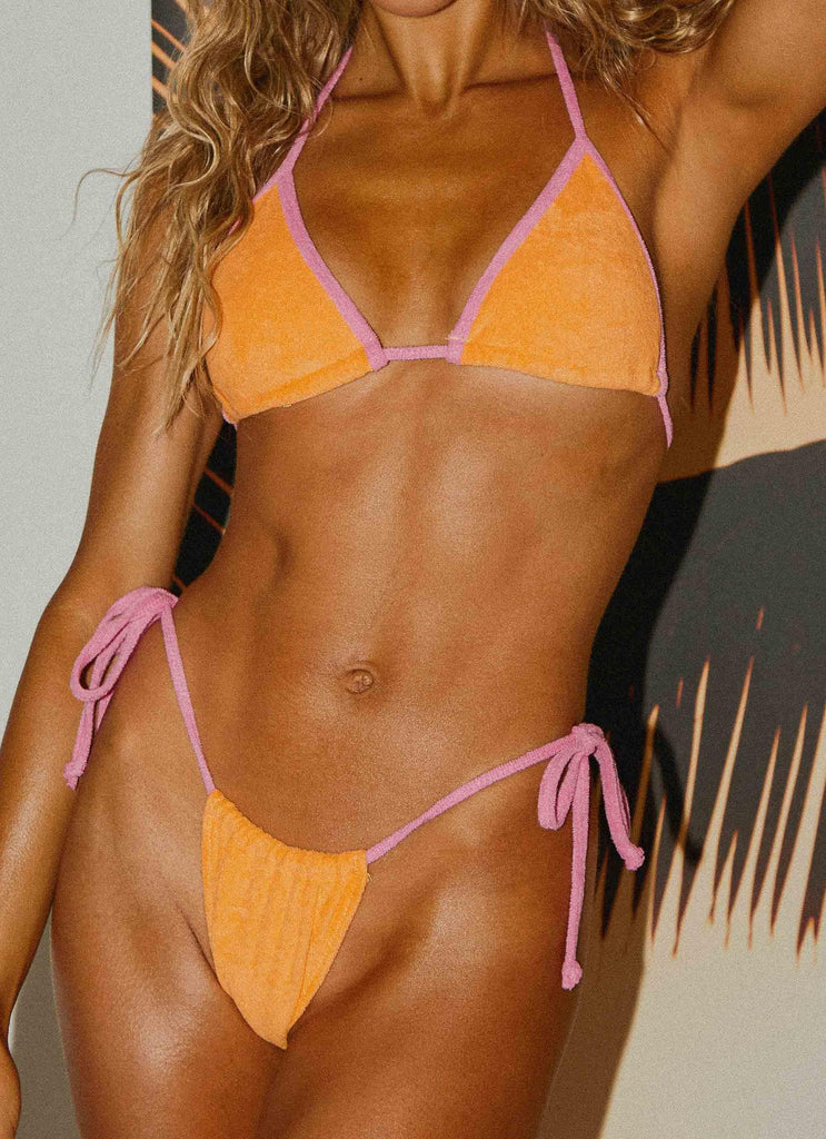 Holidae Tie Bikini Bottom - Orange Towelling - Peppermayo US