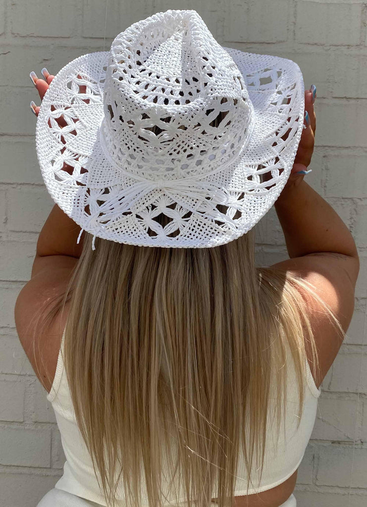 All Roads Lead to Texas Cowgirl Hat - White - Peppermayo US