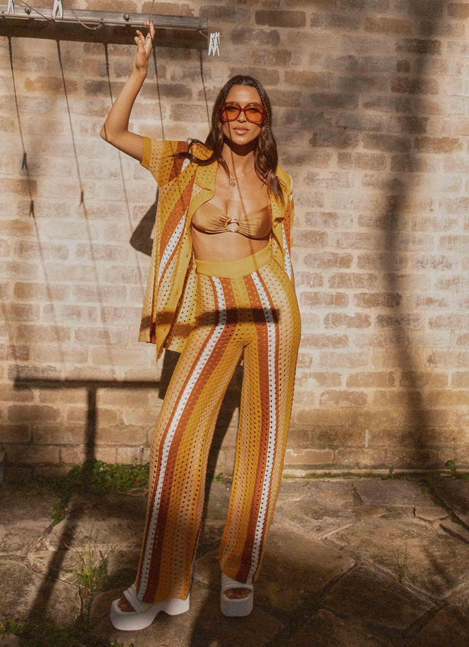 Life And Soul Crochet Shirt - Golden Hour Stripe