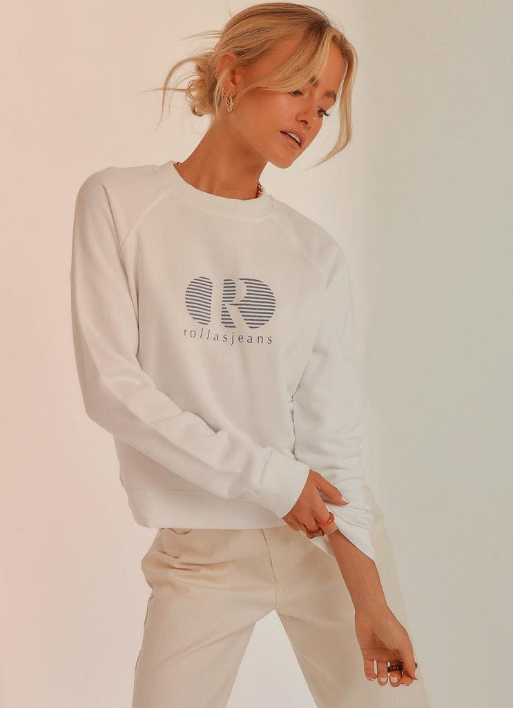 80s Sport Sweater - White - Peppermayo US