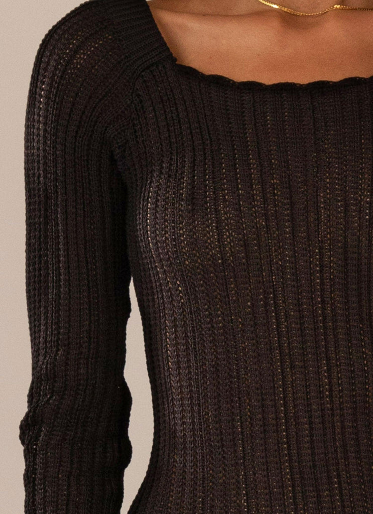 Love Ride Crochet Maxi Dress - Black - Peppermayo US