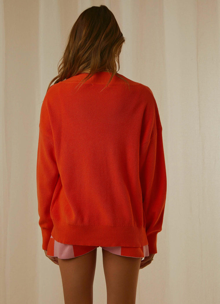 Nyla Knit Cardigan - Orange - Peppermayo US