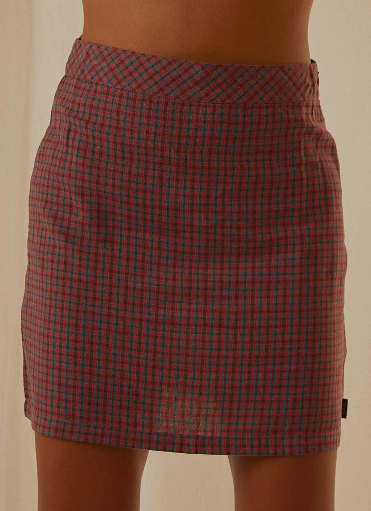 Highland Check Mini Skirt - Red - Peppermayo US