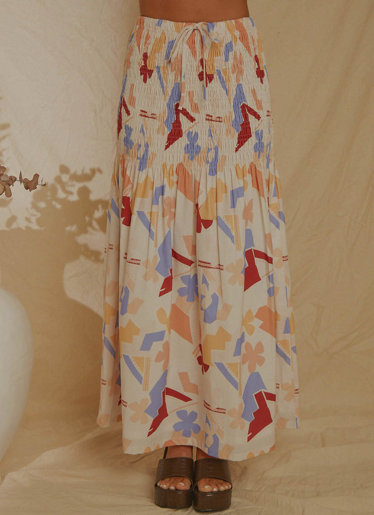 Lost Palms Maxi Skirt - Abstract Resort - Peppermayo US
