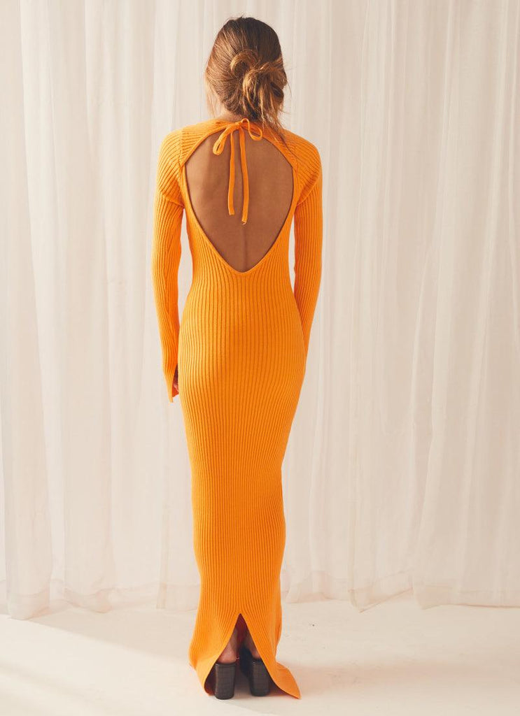Helena Knit Tie Midi - Orange - Peppermayo US