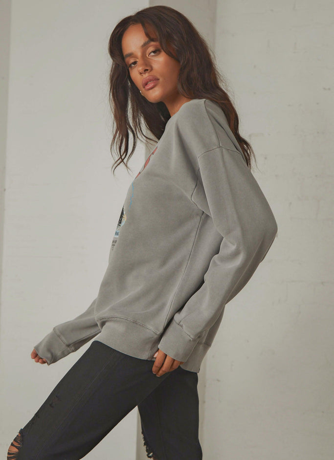 Storm The Castle Slouch Fit Crew - Washed Grey