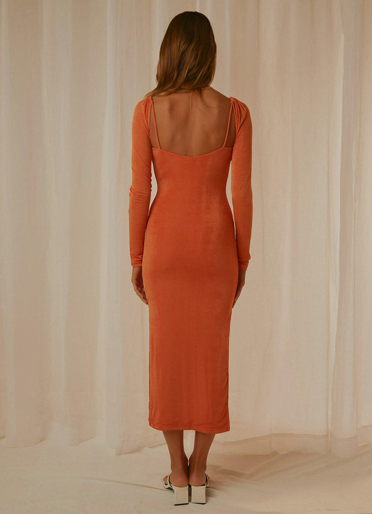 London & Paris Maxi Dress - Orange Shimmer - Peppermayo US