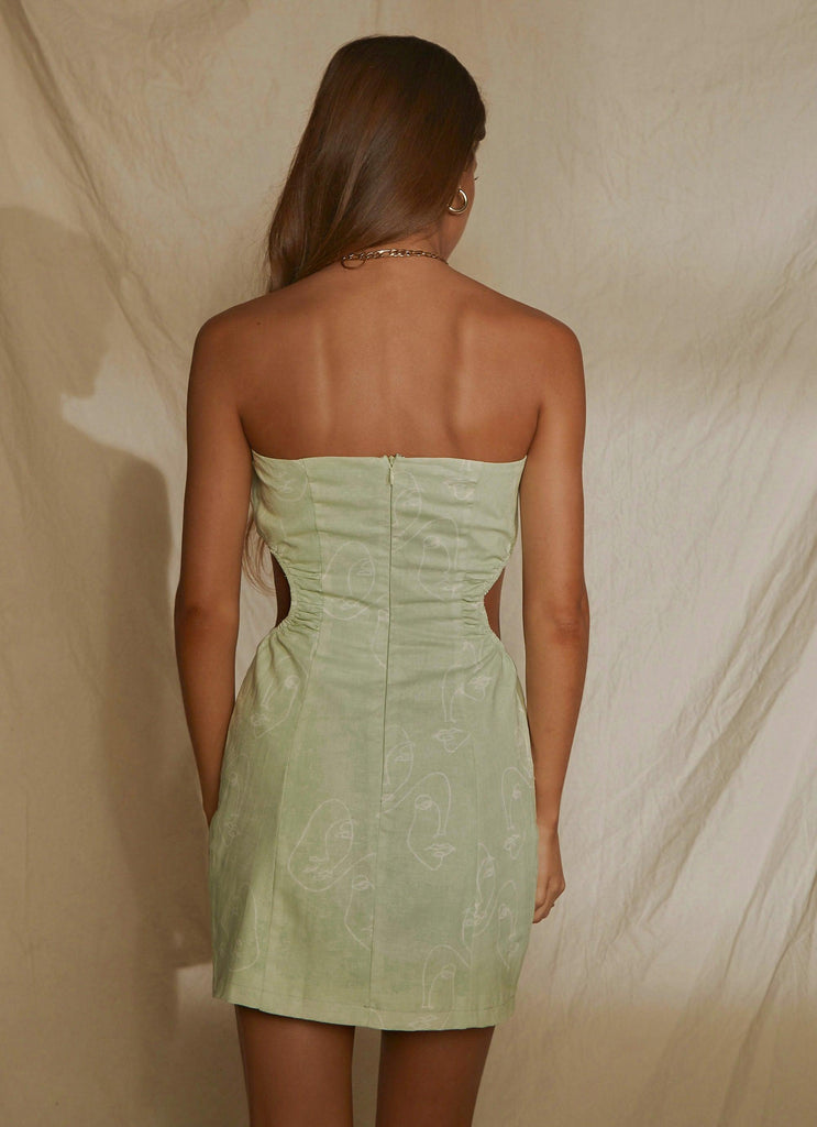 Miya Linen Mini Dress - Sage - Peppermayo US