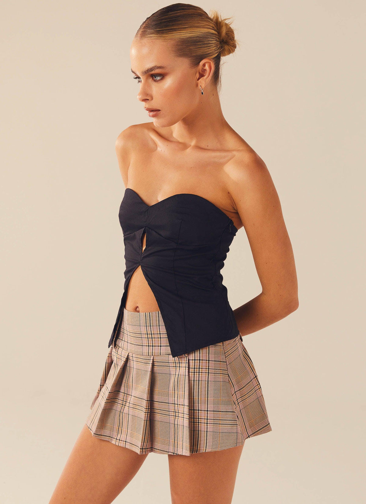 No Manners Mini Skirt - Rose Beige - Peppermayo US