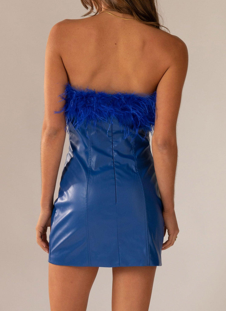 City of Lights PU Mini Dress - Cobalt Blue - Peppermayo US