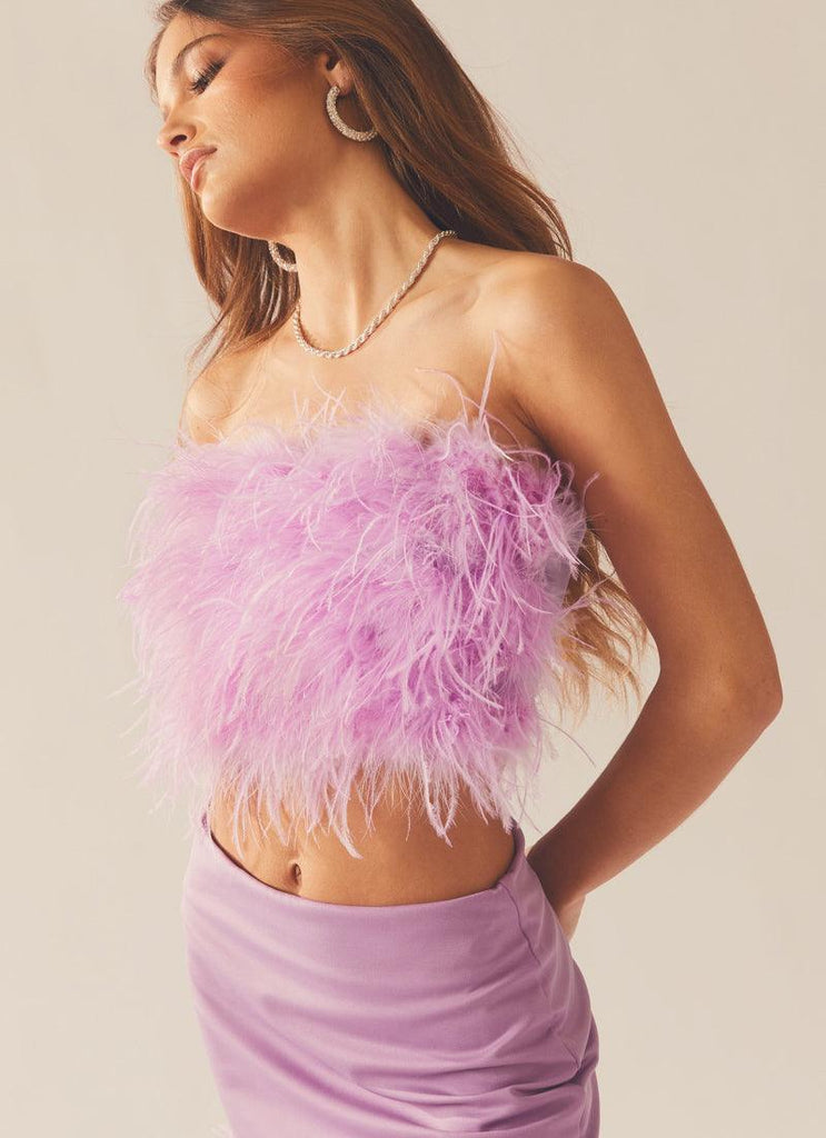 The Night Is Ours Feather Crop - Lilac Love – Peppermayo US