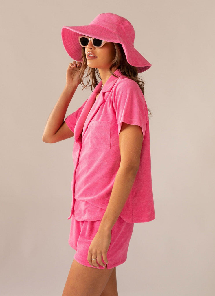 Sundazed Oversized Terry Bucket Hat - Perry Pink - Peppermayo US