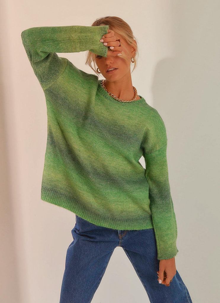 Santa Monica Knit Sweater - Green - Peppermayo US
