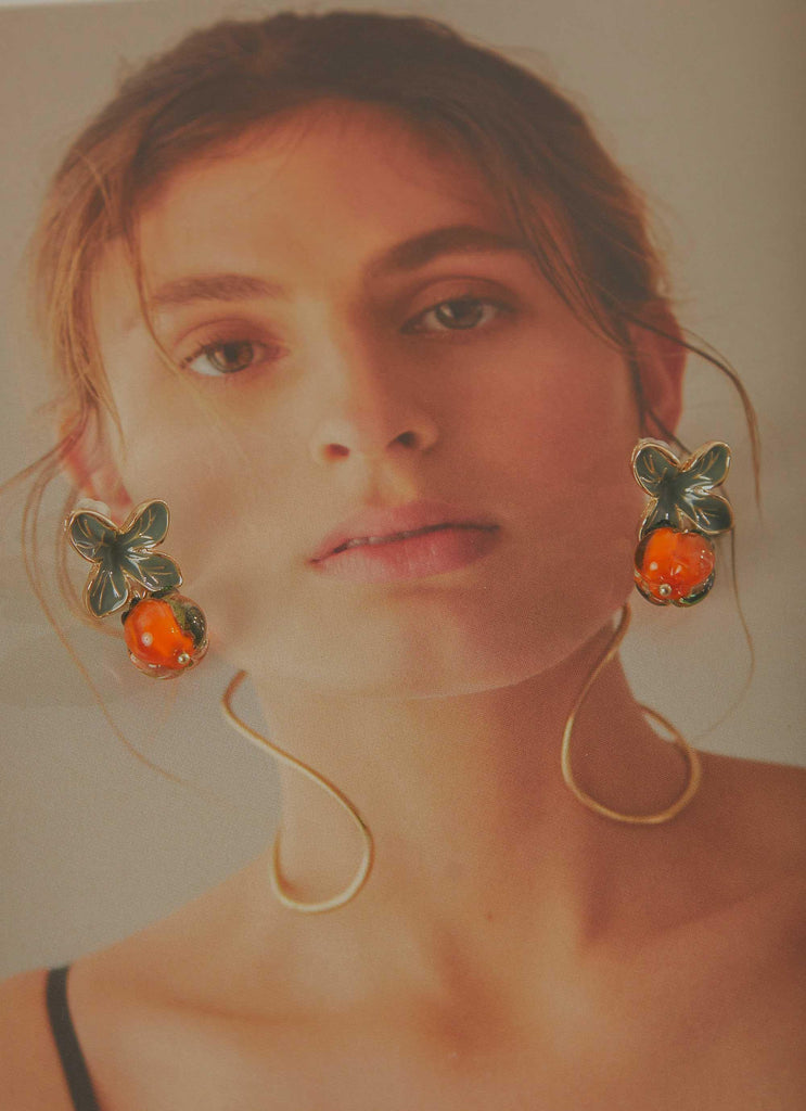 Sunfields Drop Earrings - Orange - Peppermayo US