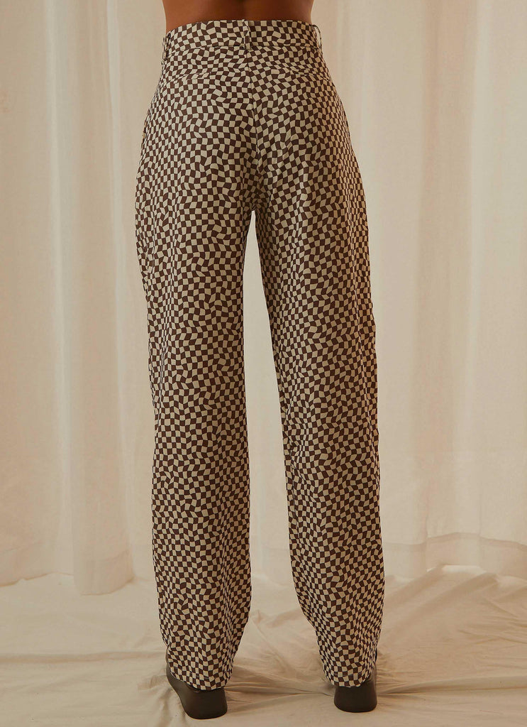 Set the Tone Suit Pants - Choc Warped Check - Peppermayo US